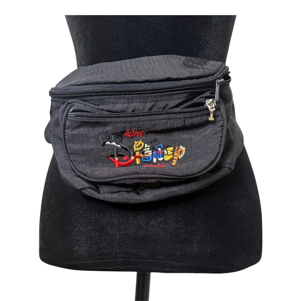 Disney Fanny Pack Unisex OS Black Walt Disney World Embroidered Character Logo